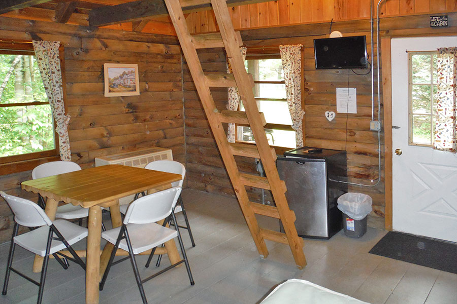 Rustic Cabin Interior at Scenic View Campground