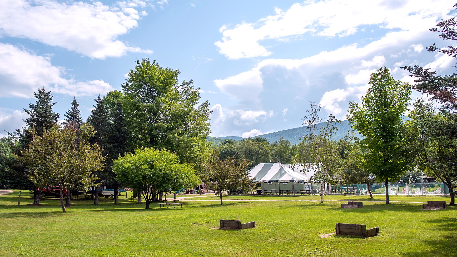 View of Mt. Carr and Horseshoe Pits at Scenic View Campground