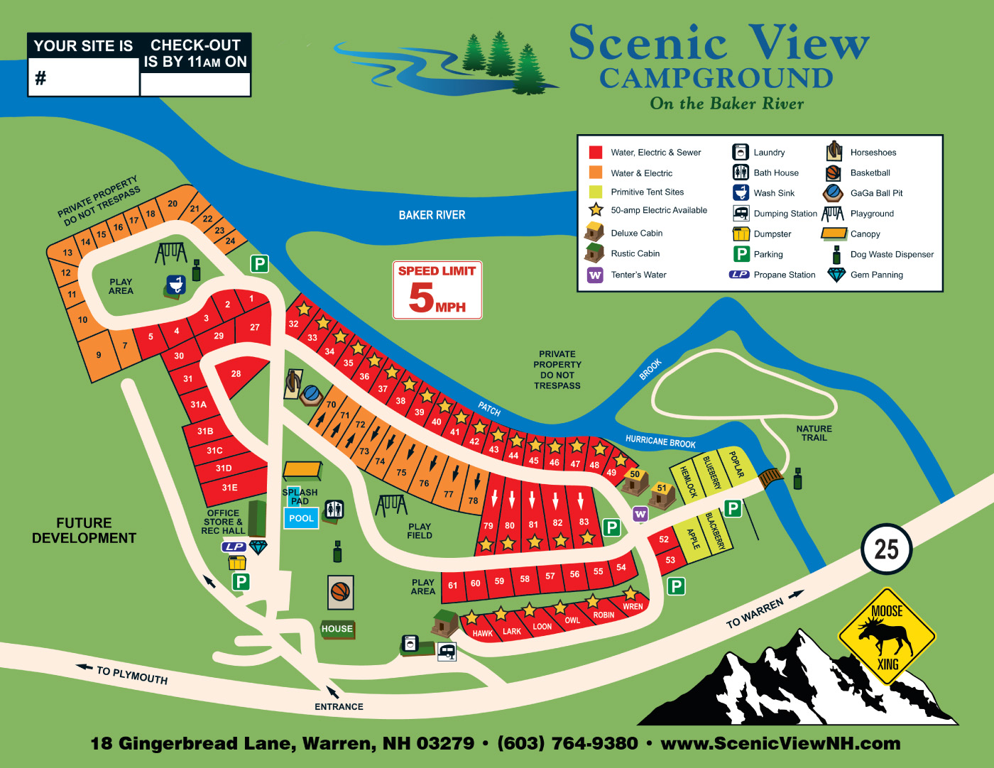 Scenic View Campground Site Map