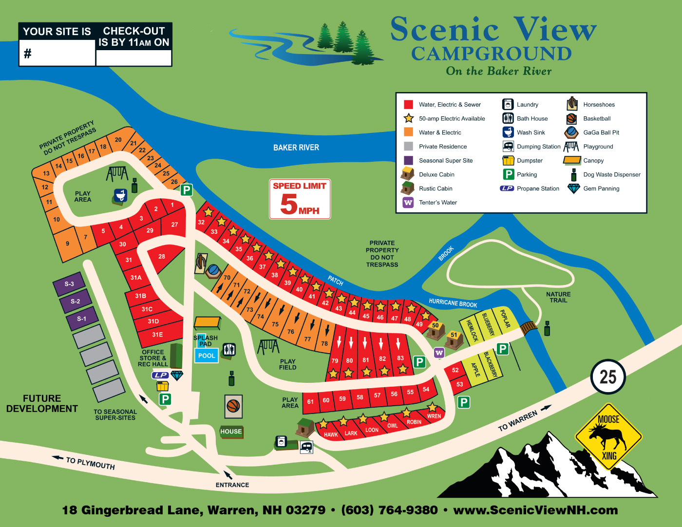 Scenic View Campground Site Map