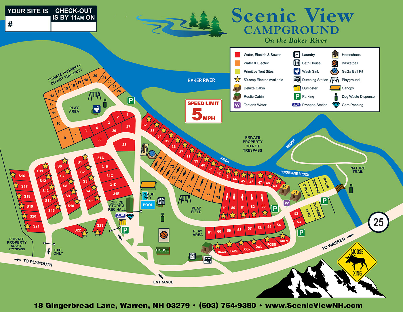 Scenic View Campground Site Map