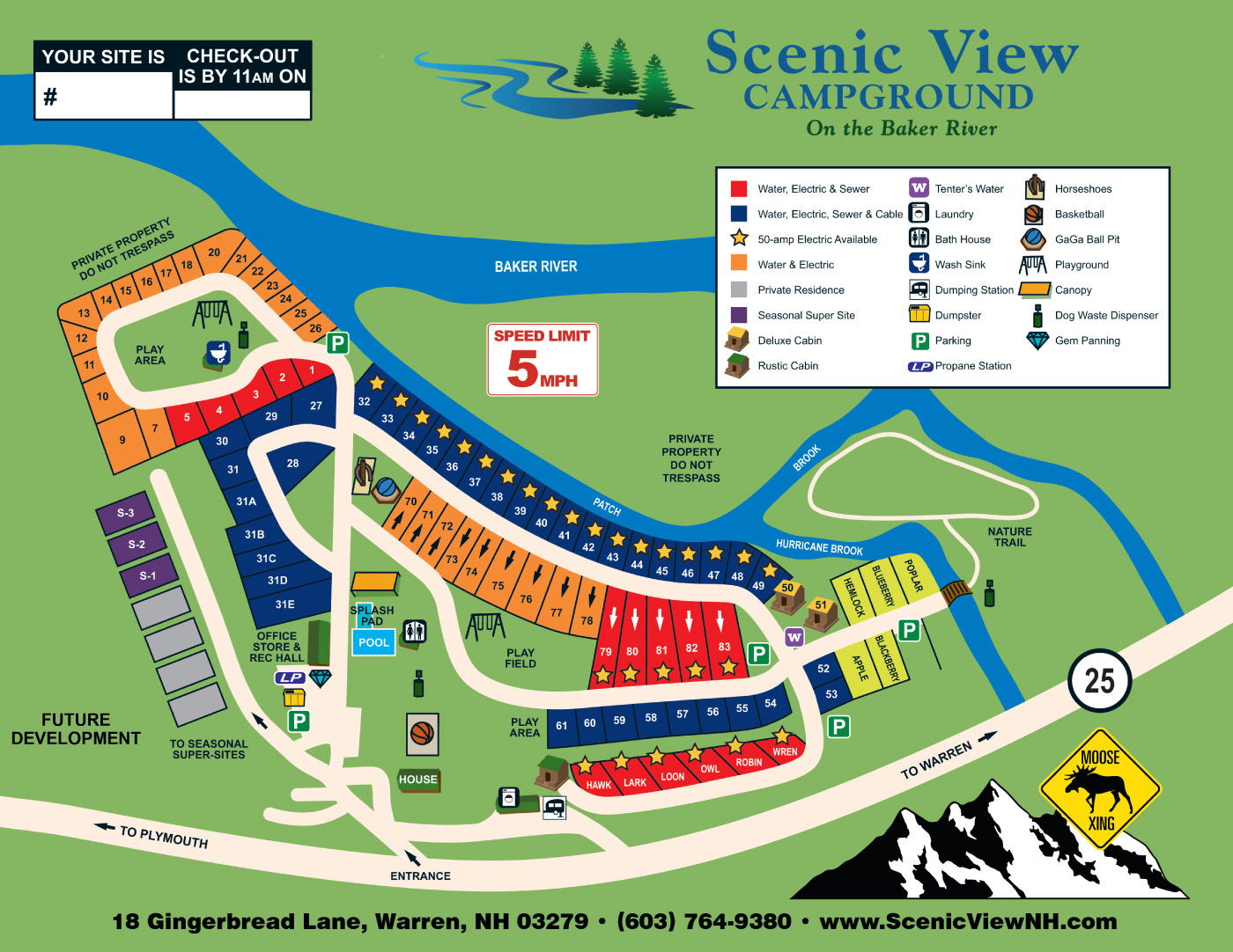 Scenic View Campground Site Map